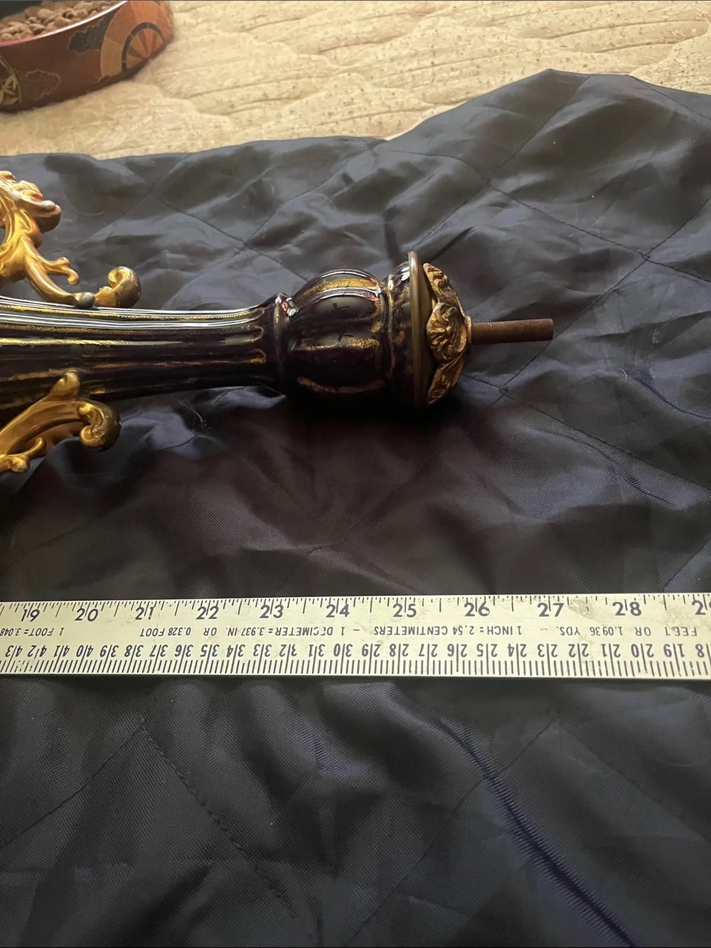 Vintage Style Floral Ceramic Urn Table Lamp base  in Cream and Gold 1890